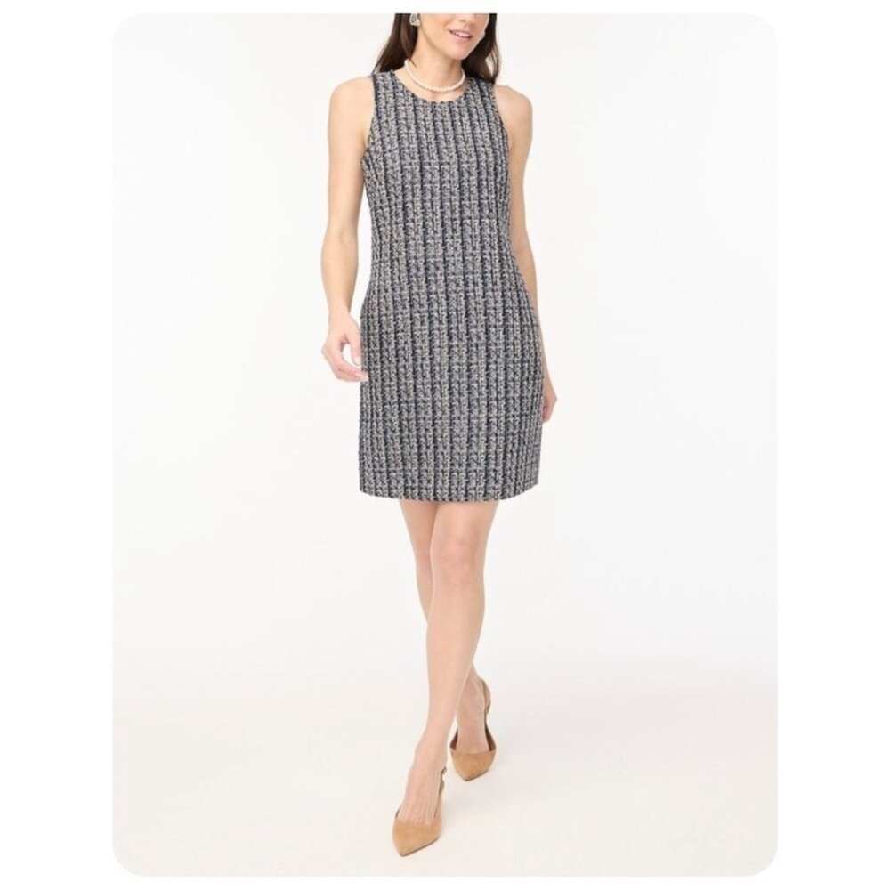 J. Crew Sleeveless Tweed Shift Dress sz 2 NEW